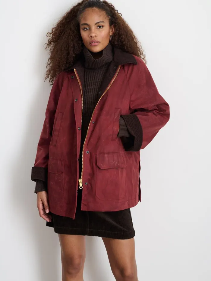 Alex Mill Jackets Outerwear Women Chiltern Street Jacket In Waxed Cotton Red