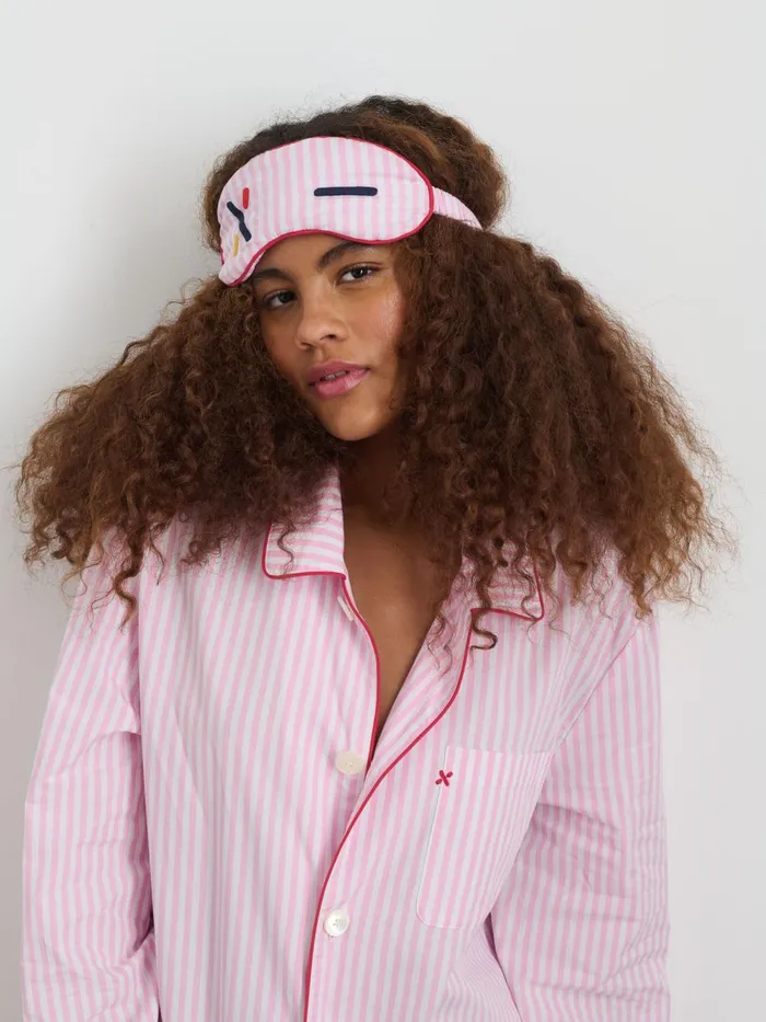 Alex Mill Pajamas Slippers Men P039jimmies Sleep Mask In Stripe Pink Stripe
