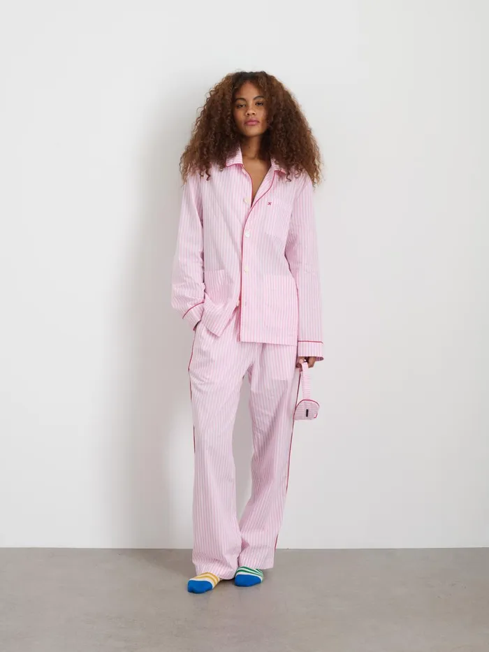 Alex Mill Pajamas Slippers Women P039jimmies Sleep Shirt In Stripe Pink Stripe