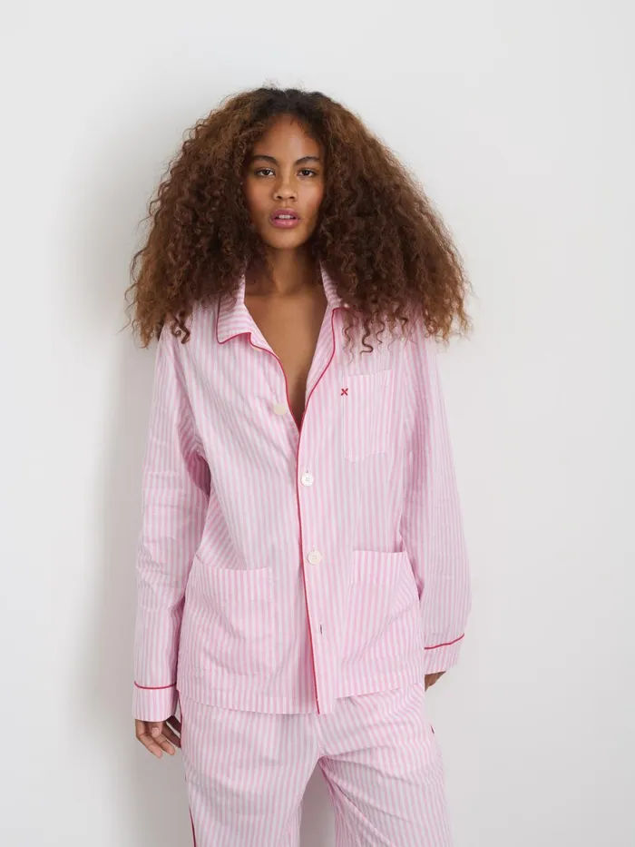 Alex Mill Pajamas Slippers Women P039jimmies Sleep Shirt In Stripe Pink Stripe