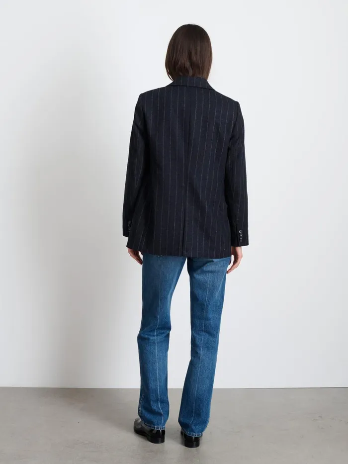 Alex Mill Set Dressing Women Soho Blazer In Chalk Stripe Wool