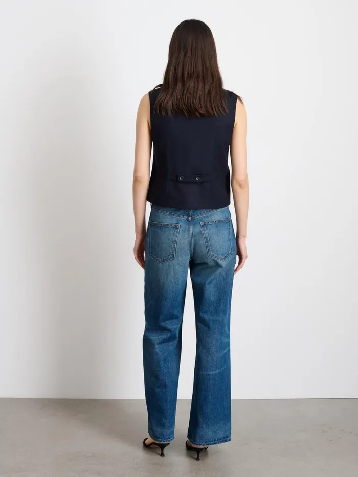 Alex Mill Set Dressing Women Soho Vest In Wool Dark Navy Alex Mill Set Dressing Women Soho Vest In Wool Dark Navy