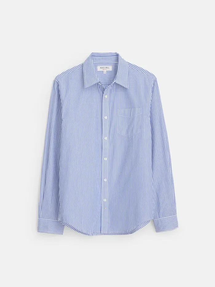 Alex Mill Shirts Men Mill Shirt In Striped Poplin Bluewhite