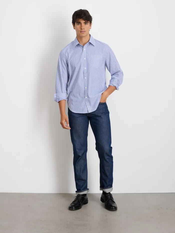 Alex Mill Shirts Men Mill Shirt In Striped Poplin Bluewhite