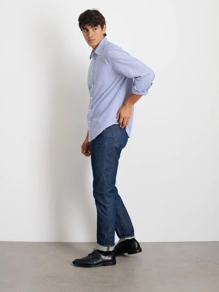Alex Mill Shirts Men Mill Shirt In Striped Poplin Bluewhite