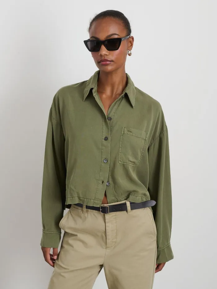 Alex Mill Shirts Tops Women Cropped Gemma Shirt Faded Olive