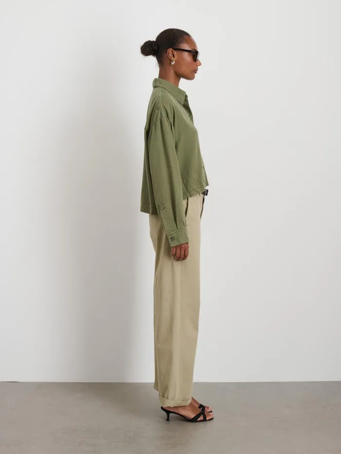Alex Mill Shirts Tops Women Cropped Gemma Shirt Faded Olive