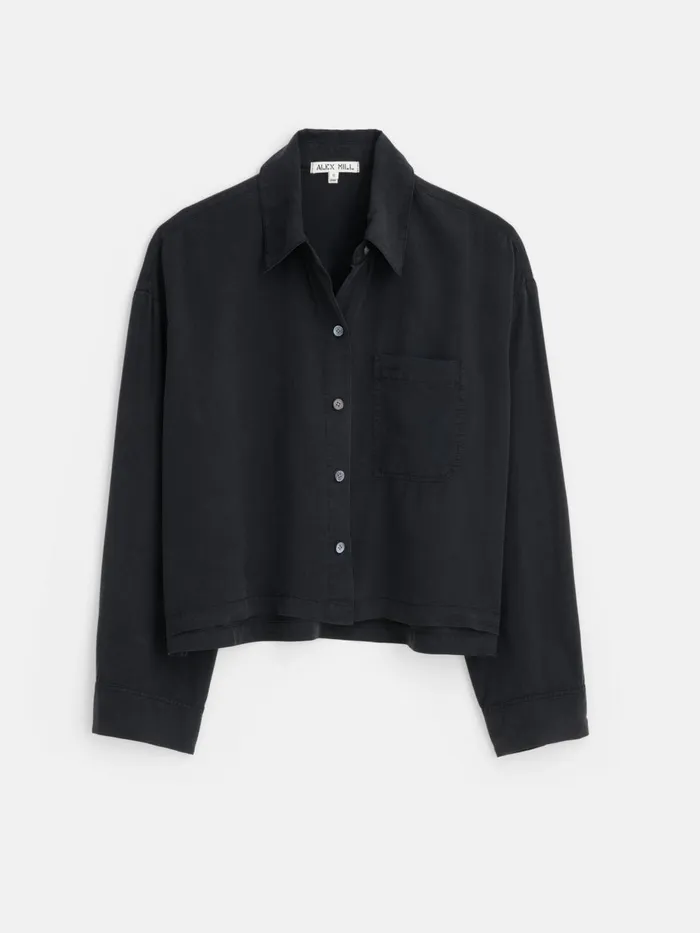 Alex Mill Shirts Tops Women Cropped Gemma Shirt Rich Black
