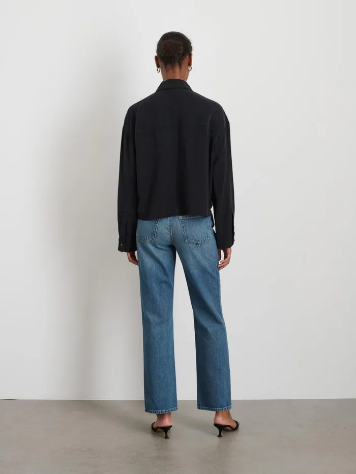 Alex Mill Shirts Tops Women Cropped Gemma Shirt Rich Black