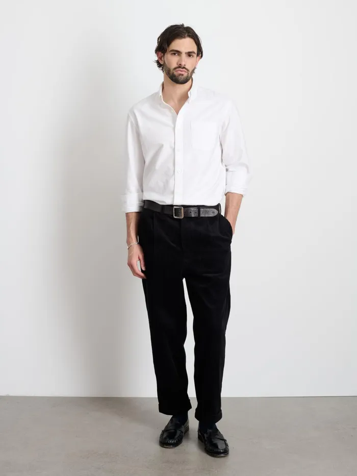 Alex Mill Suiting Blazers Men Standard Pleated Pant In Corduroy Black
