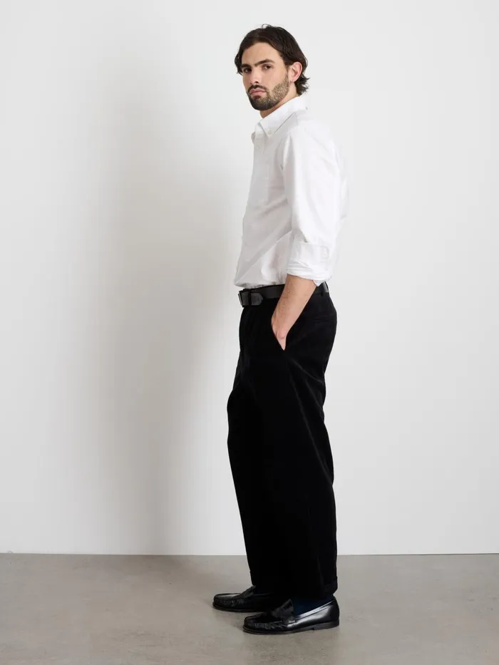 Alex Mill Suiting Blazers Men Standard Pleated Pant In Corduroy Black