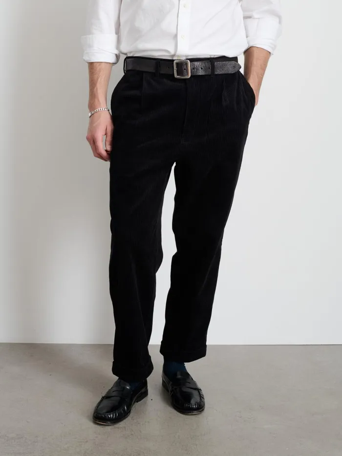 Alex Mill Suiting Blazers Men Standard Pleated Pant In Corduroy Black