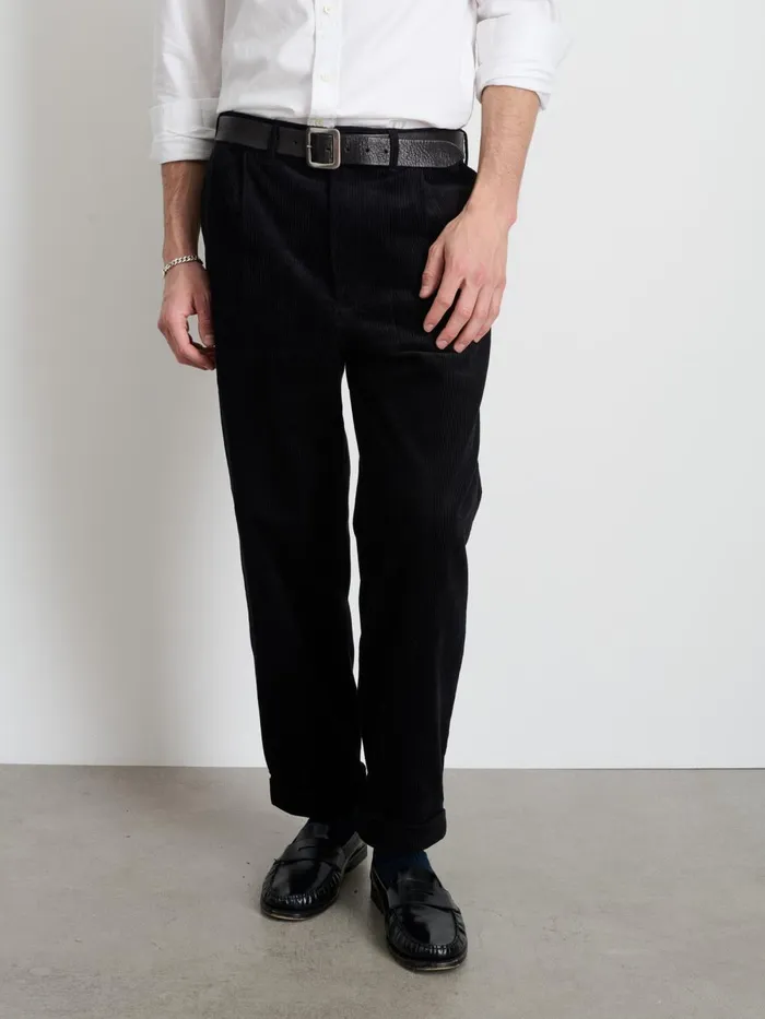 Alex Mill Suiting Blazers Men Standard Pleated Pant In Corduroy Black