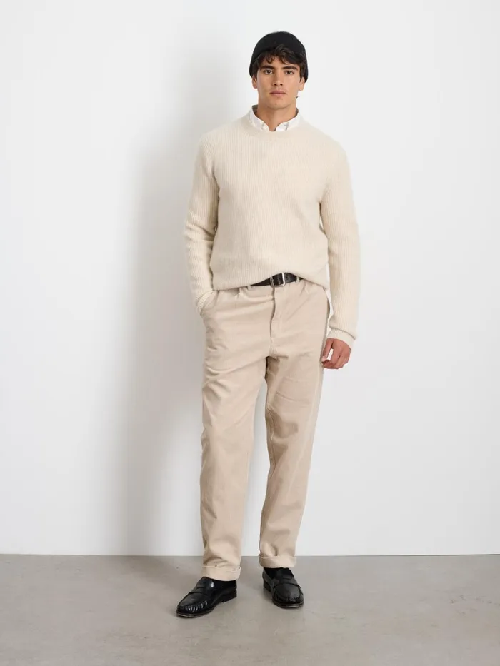 Alex Mill Suiting Blazers Men Standard Pleated Pant In Corduroy Long Inseam Cloud Grey