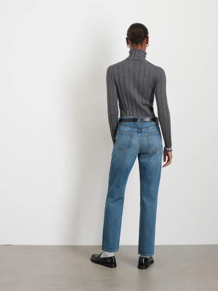 Alex Mill Sweaters Women Ellie Ribbed Turtleneck In Cotton Cashmere Heather Grey Alex Mill Sweaters Women Ellie Ribbed Turtleneck In Cotton Cashmere Heather Grey