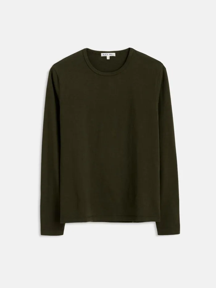 Alex Mill Tees Polos Men Standard LongSleeve TShirt In Slub Cotton Deep Forest