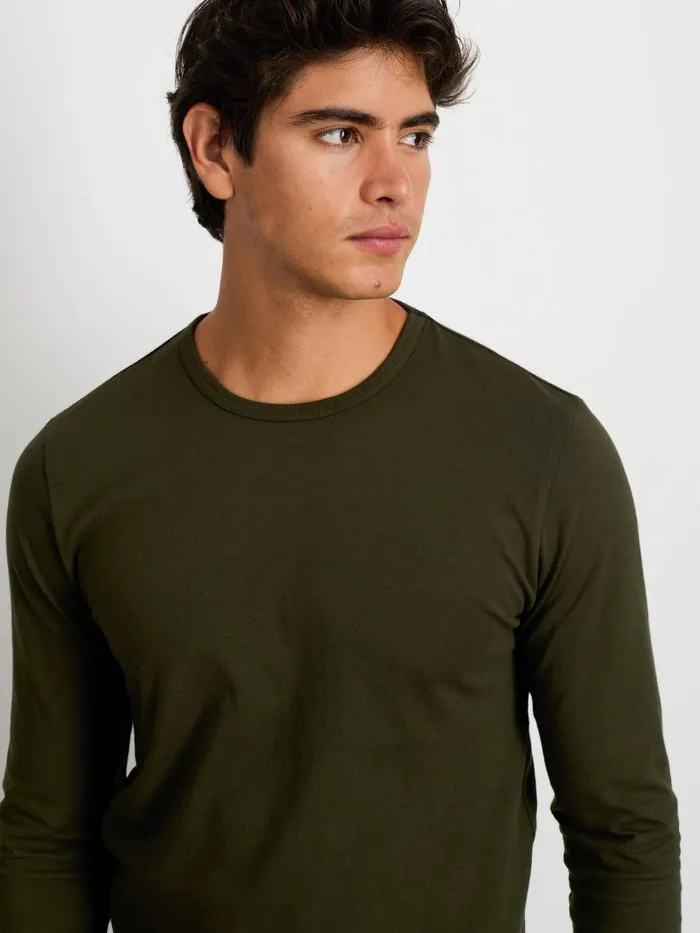 Alex Mill Tees Polos Men Standard LongSleeve TShirt In Slub Cotton Deep Forest
