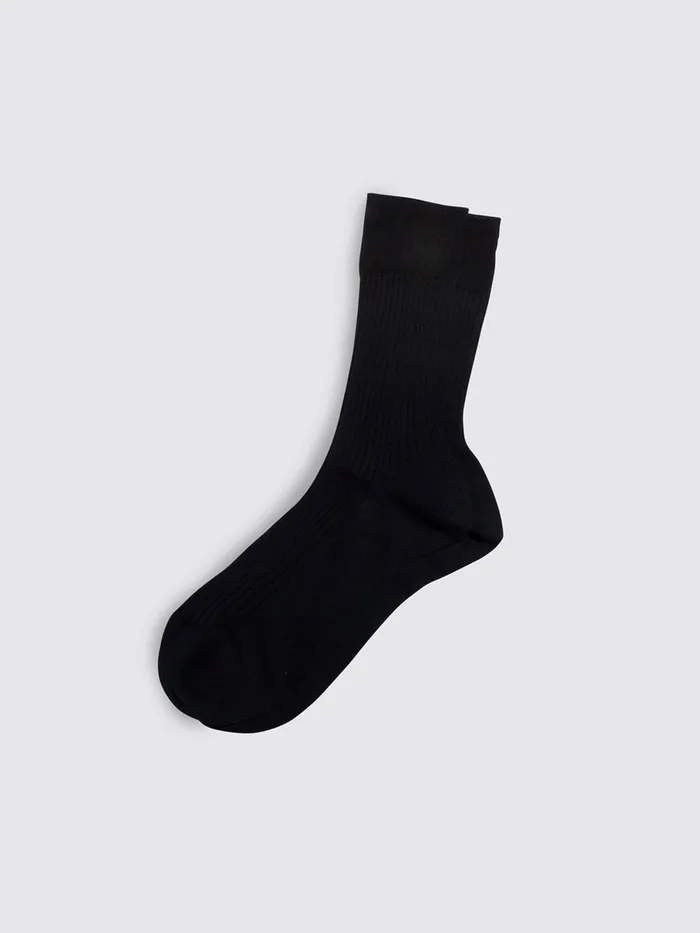 Alex Mill Women Maria La Rosa Bio Cotton Ribbed Socks Black
