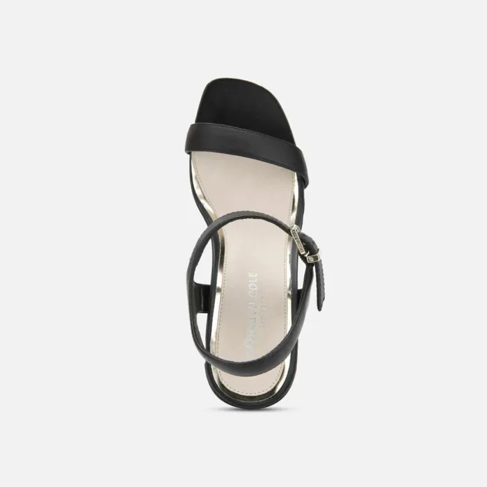 Andra Heeled Leather Sandal Black Women Kenneth Cole Heels
