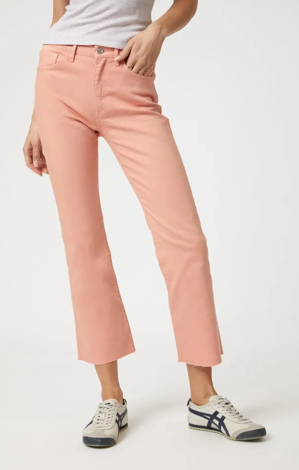 Anika Crop Flare In Peach Fuzz Flex Blue Women Mavi Jeans Denim