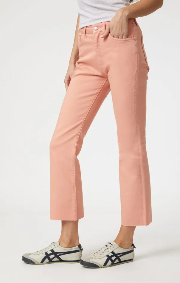 Anika Crop Flare In Peach Fuzz Flex Blue Women Mavi Jeans Denim