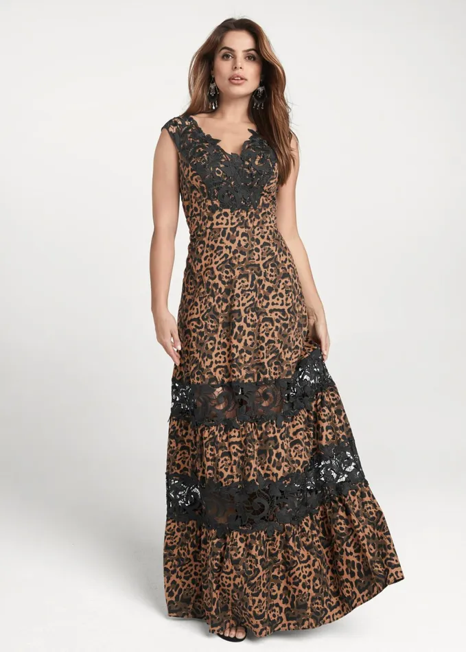 ANIMAL PRINT OCCASION DRESS Brown Multi Women VENUS Maxi Dresses