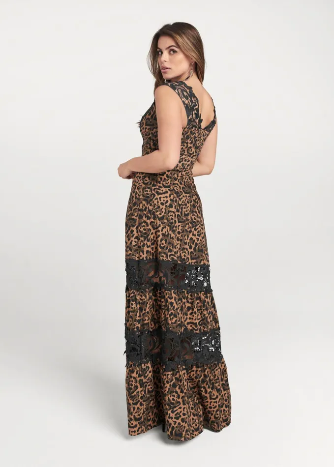 ANIMAL PRINT OCCASION DRESS Brown Multi Women VENUS Maxi Dresses