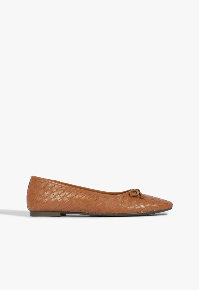Arissa Woven Ballet Flat Brown Women Schutz Shoes Ballerinas