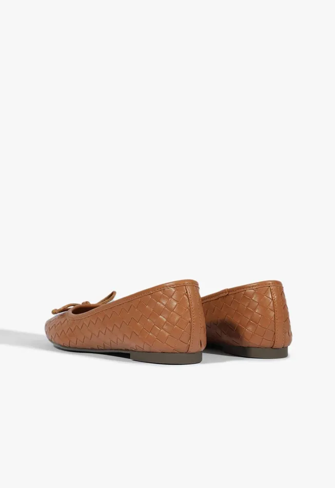 Arissa Woven Ballet Flat Brown Women Schutz Shoes Ballerinas