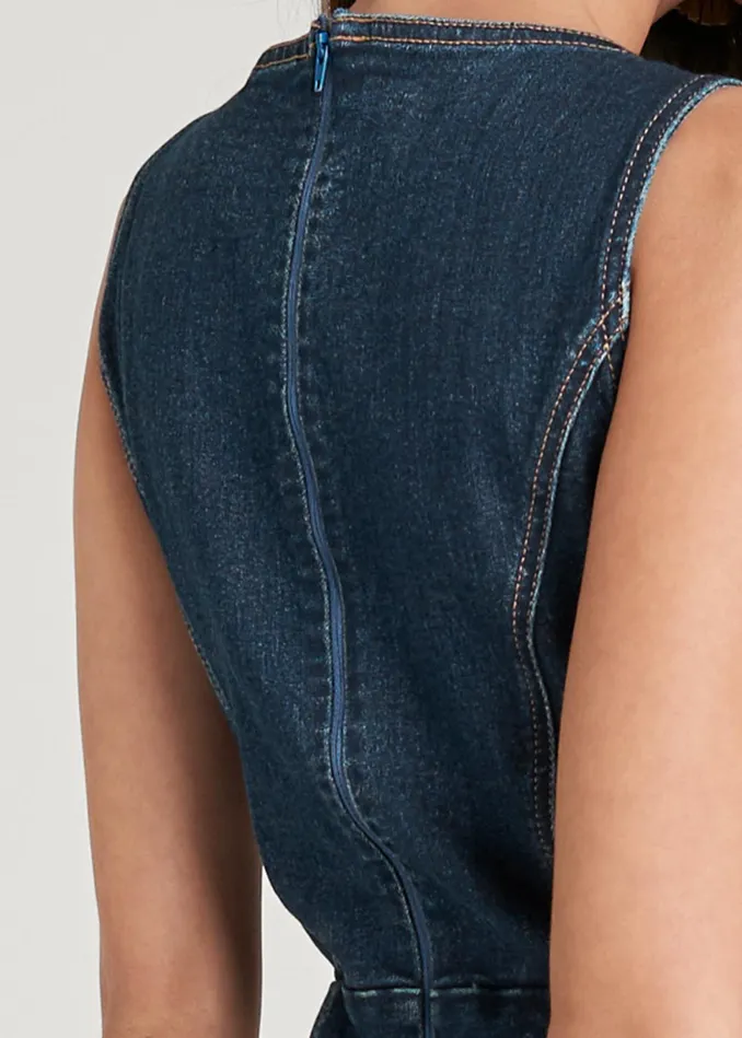 ASYMMETRICAL DENIM DRESS Dark Wash Women VENUS Sundresses