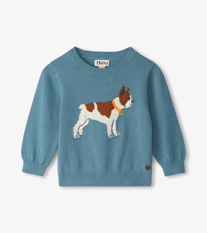 Baby and Toddler Boys French Bulldogs Crew Neck Sweater Hatley