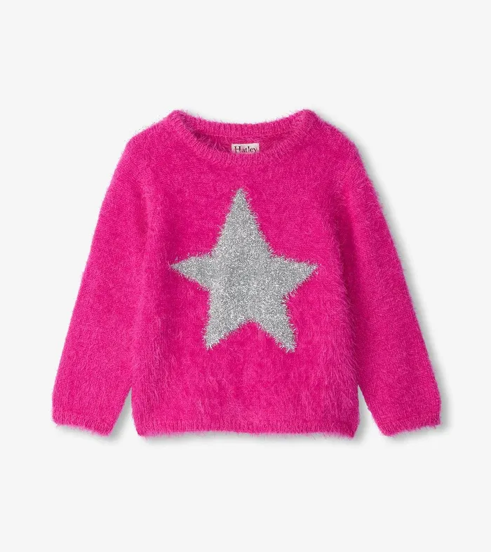 Baby and Toddler Girls Star Furry Sweater Hatley