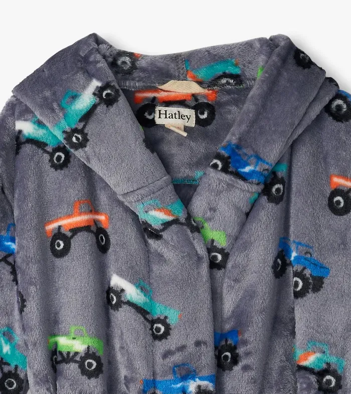 Baby Boys Monster Trucks Fleece Robe Hatley