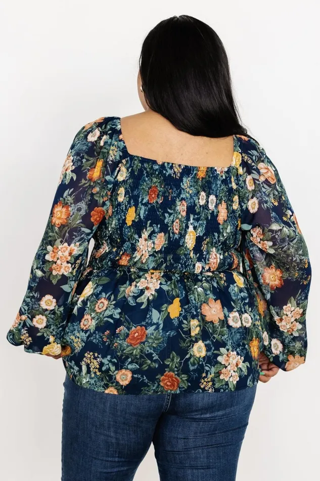 Baltic Born Blouses Shirts Women Ollie Smocked Top Navy Multi Baltic Born Blouses Shirts Women Ollie Smocked Top Navy Multi
