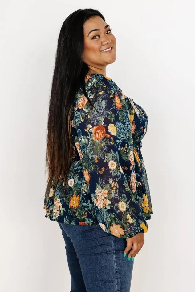 Baltic Born Blouses Shirts Women Ollie Smocked Top Navy Multi Baltic Born Blouses Shirts Women Ollie Smocked Top Navy Multi