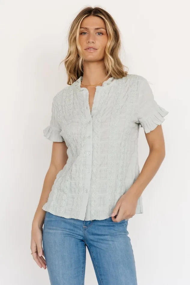 Baltic Born Blouses Shirts Women Zara Lace Top Sage