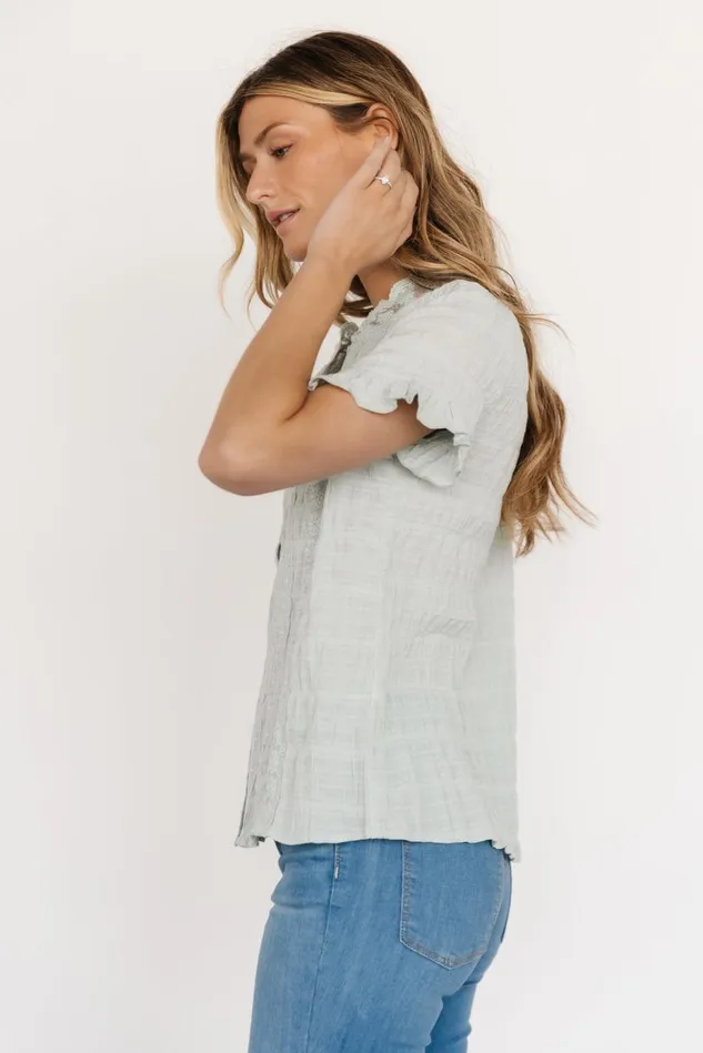 Baltic Born Blouses Shirts Women Zara Lace Top Sage Baltic Born Blouses Shirts Women Zara Lace Top Sage