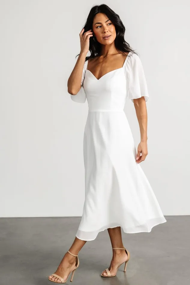 Baltic Born Bridal Women Colette Sweetheart Midi Dress White