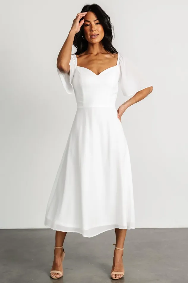 Baltic Born Bridal Women Colette Sweetheart Midi Dress White