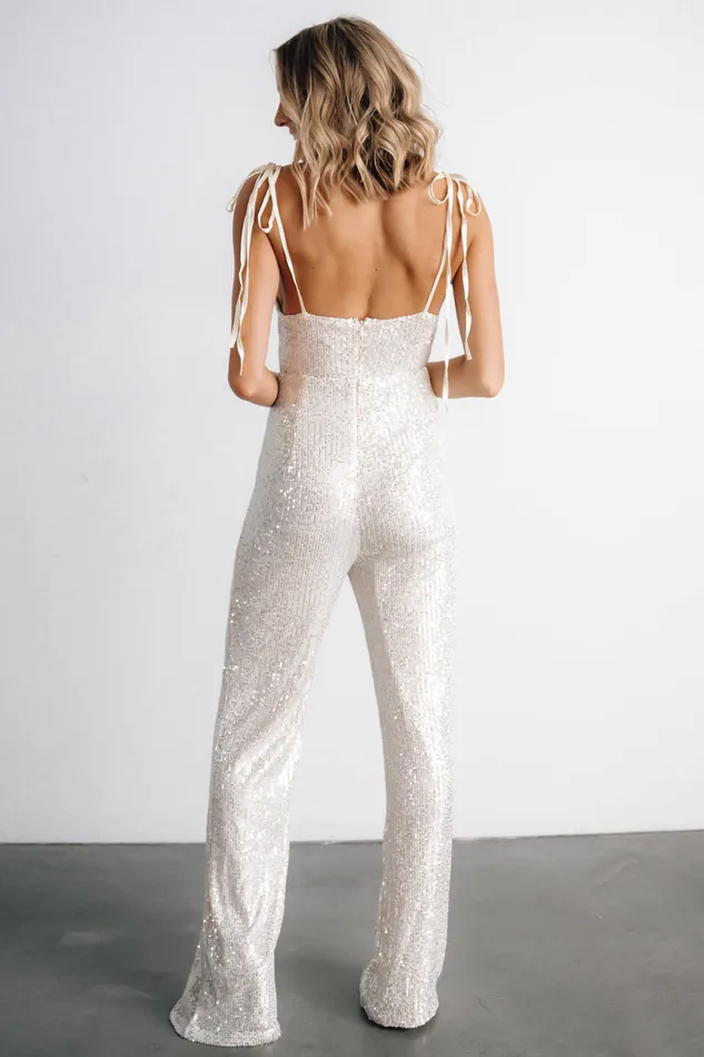 Baltic Born Bridal Women Willett Sequin Jumpsuit Cream