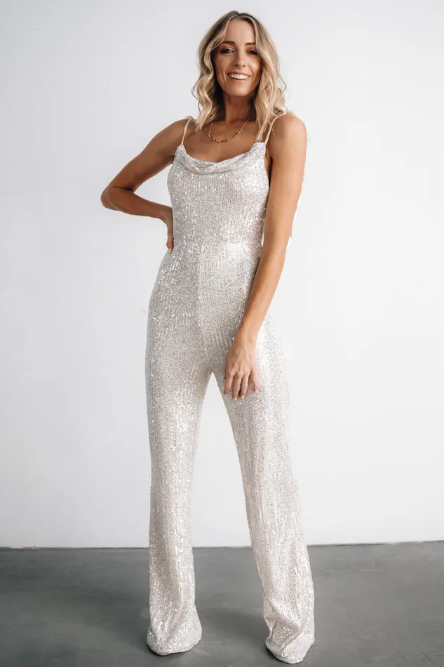 Baltic Born Bridal Women Willett Sequin Jumpsuit Cream