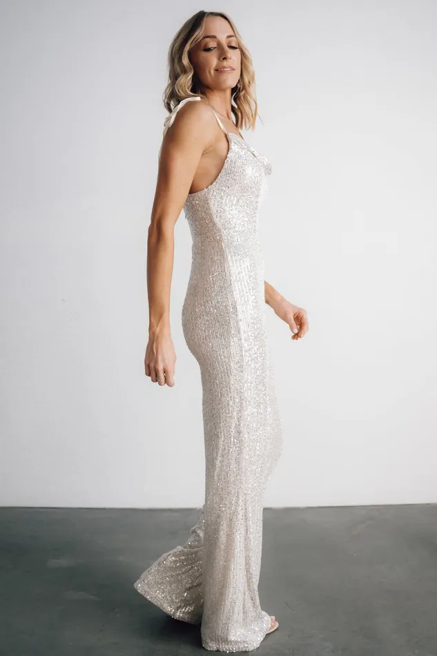 Baltic Born Bridal Women Willett Sequin Jumpsuit Cream