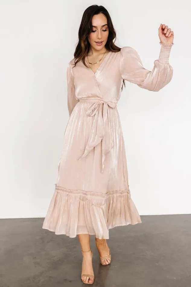 Baltic Born Bump Friendly Women Flynn Midi Dress Champagne Baltic Born Bump Friendly Women Flynn Midi Dress Champagne