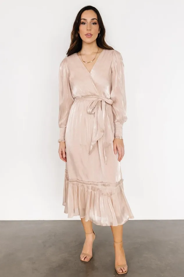Baltic Born Bump Friendly Women Flynn Midi Dress Champagne Baltic Born Bump Friendly Women Flynn Midi Dress Champagne