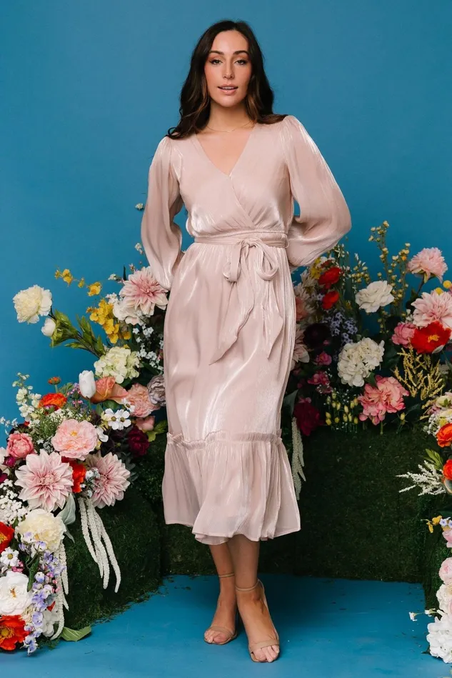 Baltic Born Bump Friendly Women Flynn Midi Dress Champagne Baltic Born Bump Friendly Women Flynn Midi Dress Champagne