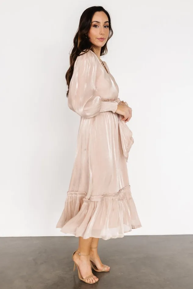 Baltic Born Bump Friendly Women Flynn Midi Dress Champagne Baltic Born Bump Friendly Women Flynn Midi Dress Champagne