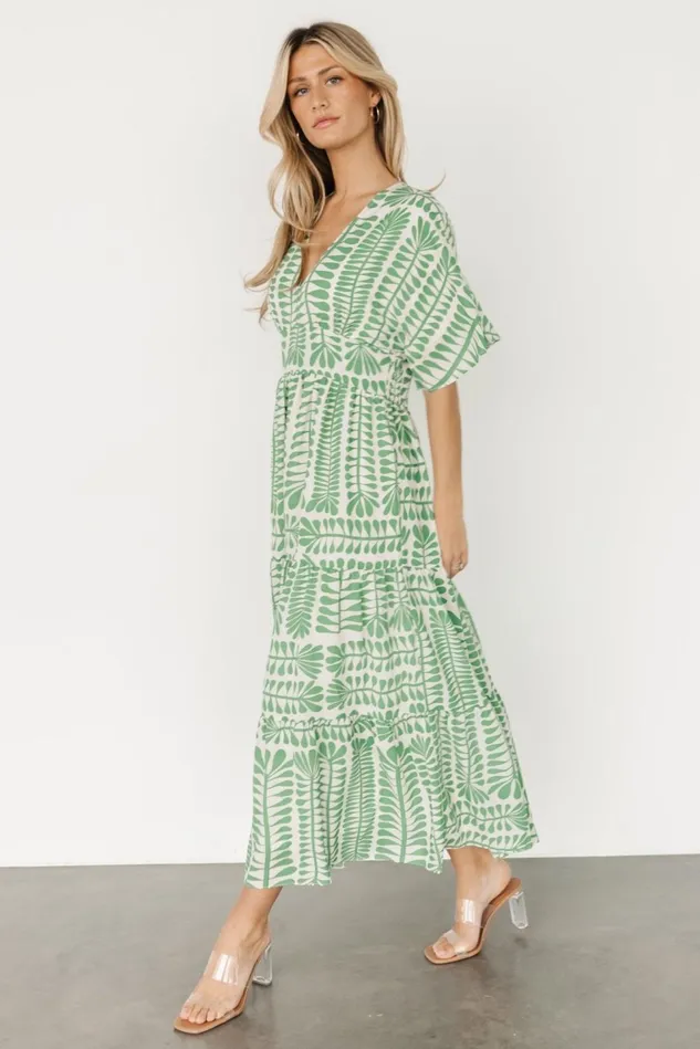 Baltic Born Cover Ups Women Austin Kimono Dress Green Print Baltic Born Cover Ups Women Austin Kimono Dress Green Print
