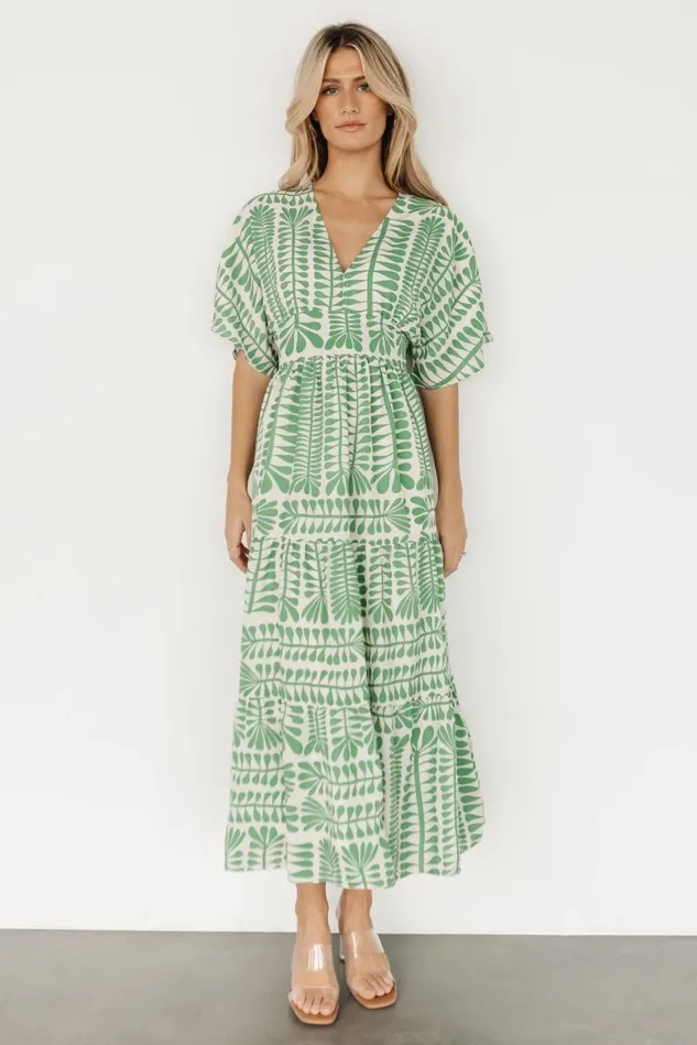 Baltic Born Cover Ups Women Austin Kimono Dress Green Print Baltic Born Cover Ups Women Austin Kimono Dress Green Print