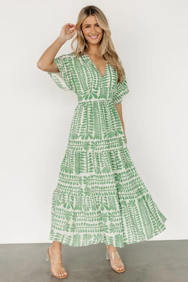 Baltic Born Cover Ups Women Austin Kimono Dress Green Print Baltic Born Cover Ups Women Austin Kimono Dress Green Print