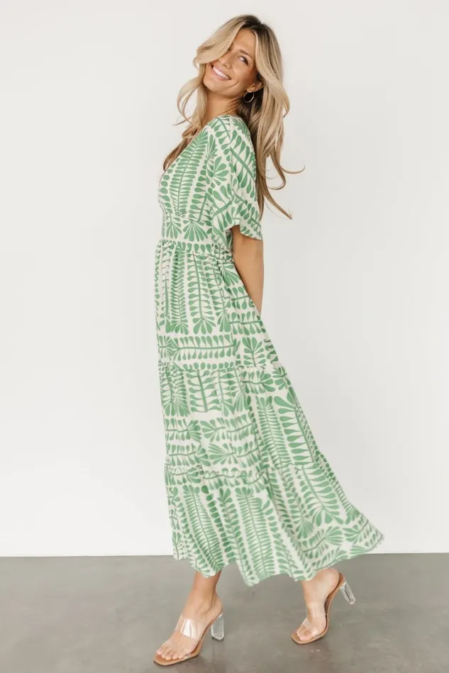 Baltic Born Cover Ups Women Austin Kimono Dress Green Print Baltic Born Cover Ups Women Austin Kimono Dress Green Print